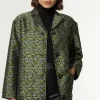 Geometric Jacquard Twill Tailored Jacket