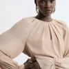 Georgette High Neck Keyhole Woven Blouse