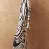 Graduated Stripe Viscose Satin Bias Midi Dress