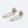 Hand Set European Crystal Ellipse Drop Earrings