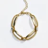 Hand Set European Crystal Ellipse Chain Bracelet