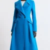 Italian Manteco Wool Blend Tailored Flared Skirt Midaxi Coat