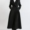 Italian Manteco Wool Blend Tailored Flared Skirt Midaxi Coat