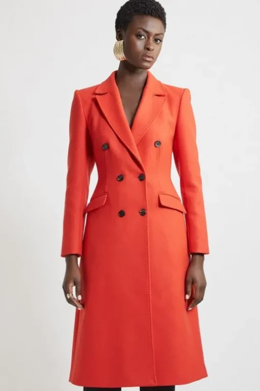 Italian Wool Fitted Midi Coat