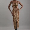 Lace Detail Power Mesh Jersey Maxi Dress