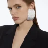 Large Hammered Statement Earring