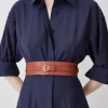 Leather Buckle Trim Belt