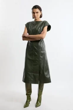 Leather Full Midi Dress