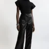 Leather Patch Pocket Dress Pants