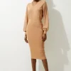 Light Weight Summer Knit Midi Pencil Dress