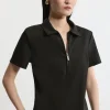 Luxe Ponte Jersey Polo Shirt