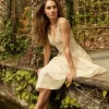 Lydia Millen Petite Lace Organdie Woven Strappy Dress