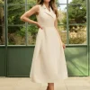 Lydia Millen Petite Taffeta Full Skirt Tailored Wrap Shirt Midaxi Dress