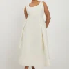 Lydia Millen Plus Size Taffeta Full Skirt Tailored Midi Dress