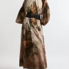 Lydia Millen Tall Silk Cotton Border Print Belted Maxi Dress