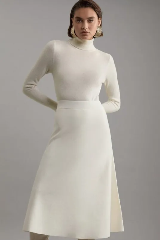 Lydia Millen Viscose Blend Milano Knit Full Midi Skirt