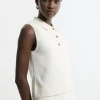 Lydia Millen Viscose Blend Milano Knit Polo Top