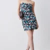 Marble Jacquard Bustier Mini Dress