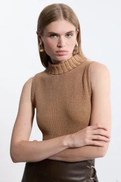 Marled Knit Clean Look Sleeveless Top