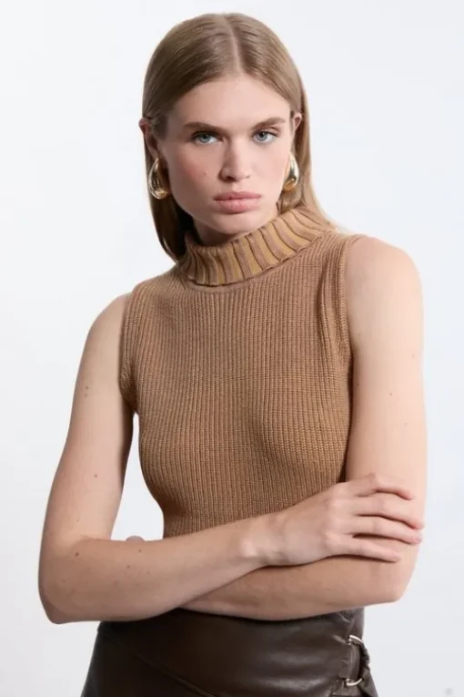 Marled Knit Clean Look Sleeveless Top