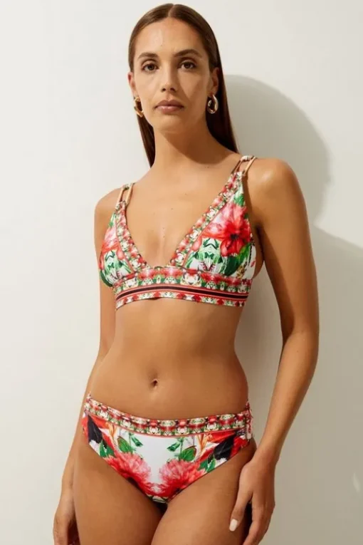 Mirror Floral Print Bikini Bottoms