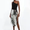 Mirrored Chainmail Wrap Midaxi Skirt