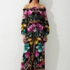 Mirrored Tropical Viscose Georgette Beach Pants