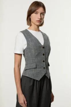 Mono Texture Tailored Vest