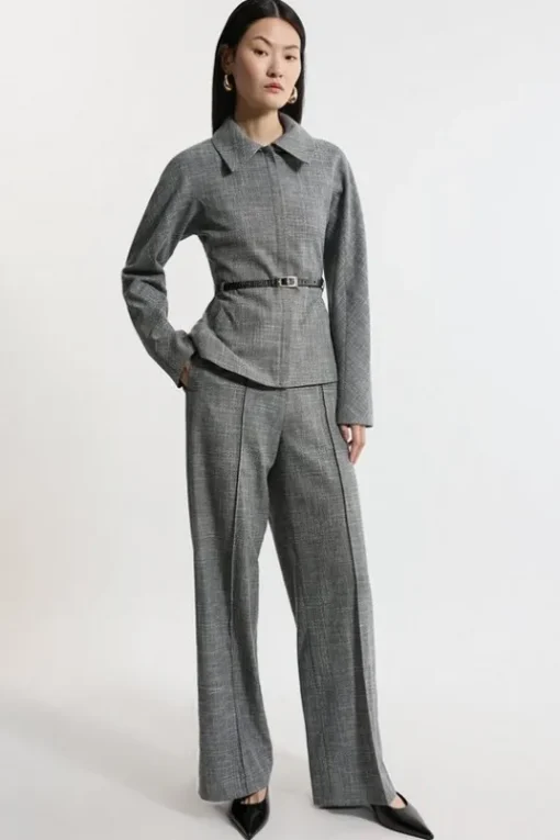 Mono Textured Tailored Suit