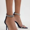 Open Toe Diamante Heel