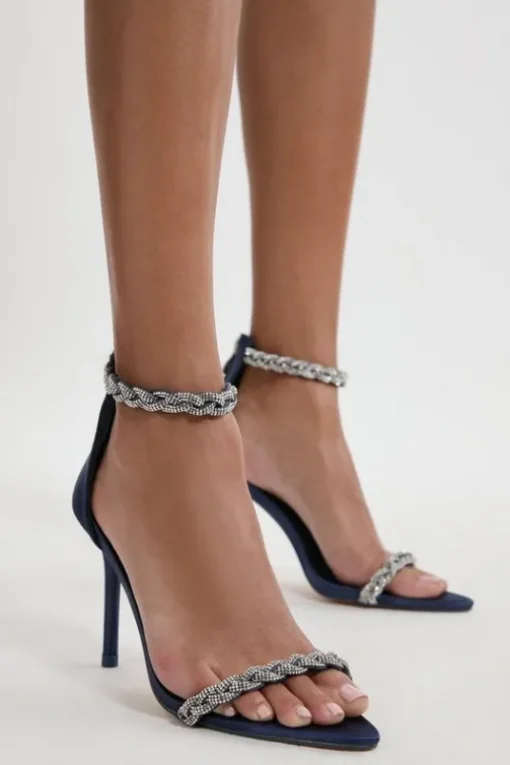 Open Toe Diamante Heel