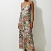 Organdie Sequin & Beaded Woven Strappy Midaxi Dress