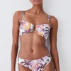 Palm Print Gold Trim Bikini