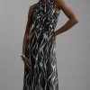 Petite Abstract Spot Jersey Crepe Cross Front Maxi Dress