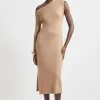Petite Cashmere Blend One Shoulder Asymmetric Midaxi Dress