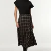 Petite Check Pleated Kilt Belted Midi Skirt