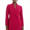 Petite Compact Stretch Tailored Blazer Wrap Mini Dress