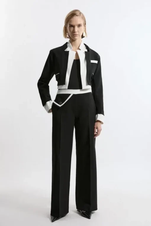 Petite Compact Stretch Tipped Pants