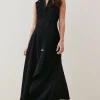Petite Compact Viscose Tailored Waterfall Midi Dress