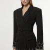 Petite Crystal Embellished Tailored Blazer Mini Dress