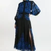 Petite Cut Work Embroidered Woven Maxi Dress