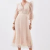 Petite Cutwork Organdie Buttoned Woven Maxi