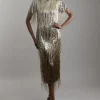 Petite Embellished And Beaded Tassel Woven Maxi Dress