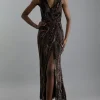 Petite Embellished Plunge Beaded Woven Maxi Dress