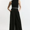 Petite Essential Tailored Wide Leg Pants