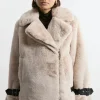 Petite Faux Fur Cropped Coat