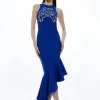 Petite Figure Form Bandage Embellished Knit Dress