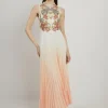 Petite Floral Chemical Lace Ombre Woven Maxi Dress