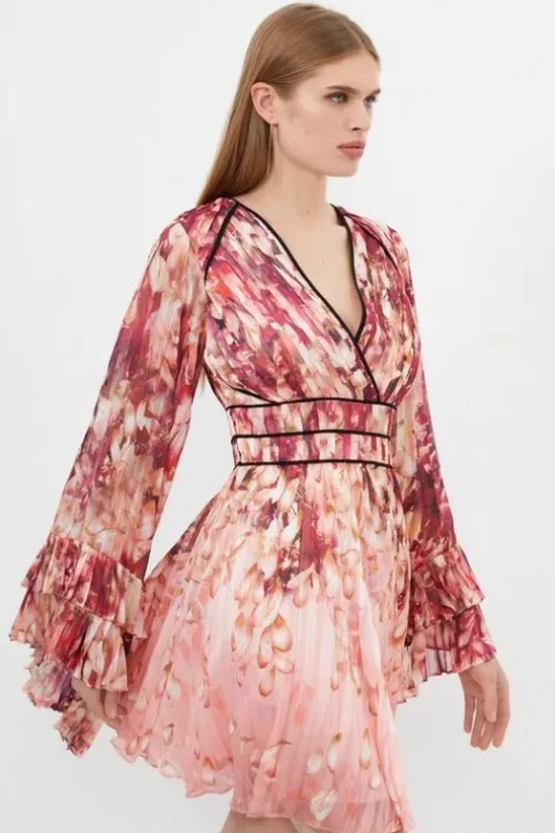 Petite Floral Drama Kimono Woven Maxi Dress