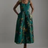 Petite Floral Print Woven Midaxi Dress